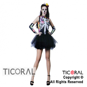 DISFRAZ CALAVERA MUJER CAND TALLE 1 x 1